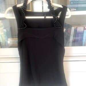 Helmut Lang black sleeveless beaded top (L)